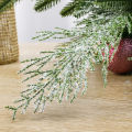 Artificial Pine Branches Cedar Sprig Pine Winter Leaves Christmas Snowy Greenery Branches for DIY Garland Home Garden Vase Decoration. 