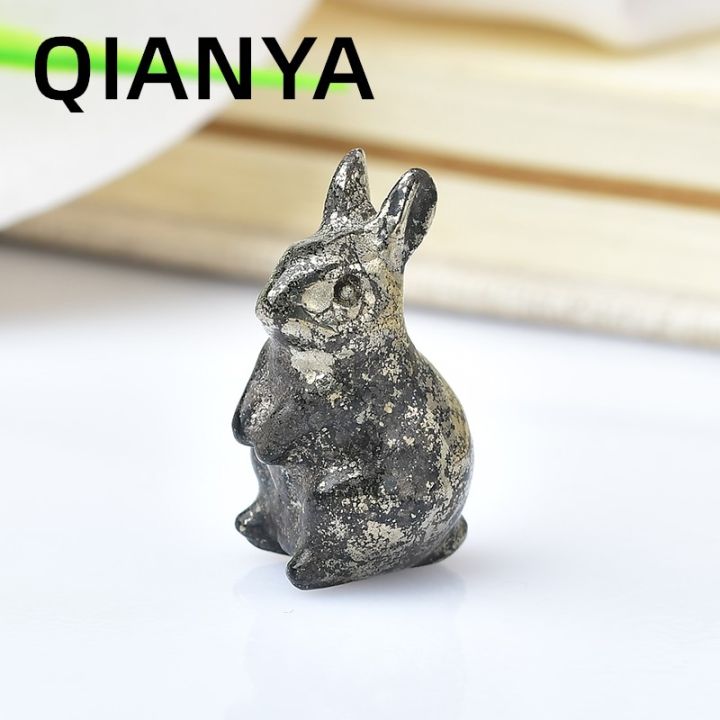 Natural%20Pyrite%20Mineral%20Crystal%20Carving%20Rabbit%20Animal%20Stone%20Craft%20Healing%20Reiki%20Home%20Decoration%20Figurines%20Ornament%20-%20Image%202