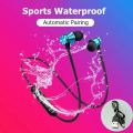 Headphones with microphone plugs, wireless in-ear sound, sports waterproof ear, bluetooth headphones, stereo magnetic wireless headphones. 