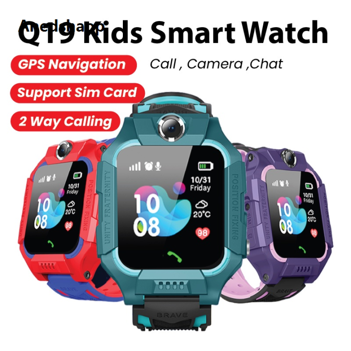 Anedshaop Q19 Waterproof Kids Smartwatch Anti-Lost with Camera Location SOS Kid Smart Watch Touch Screen Jam Pintar Kanak-kanak