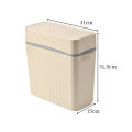 12l Narrow Trash Can With Toilet Brush Wastebasket For Kitchen Bathroom Bedroom Double Waste Basket Bin. 