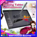 [Ready Stock] Drawing Tablet Graphics Drawing Tablet 手繪板 Digital Drawing Pad with Battery-Free Pen(8192 Levels Pressure Sensitivity) Free OTG Adapter Support Android Phone. 