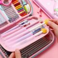 【HOT】 3D Unicorn Flower Girl EVA Cute Pencil Box School Student Stationery Chil Storage Three Layer Large Capacity Supplies. 