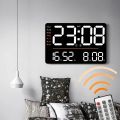 wall clock LED Large Digital Wall Clock Remote Control Temperature Date Week Display Adjustable Brightness Modern Living Room Alarms Clocks. 