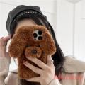 3D Teddy Dog Fluffy Phone Case For OPPO A3S A5S Realme 5 6 7 XT C2 C3 C17 C25 C35 C53 C55 F11 A12 A15S Plush Silicone Back Cover. 