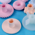 Round Candle Holder Silicone Mold Nordic Candlestick Cement Plaster Craft Mould DIY Cute Flower Shape Resin Candle Stand Molds. 
