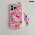 Muswanna 【Get One Free Pendant】Olige Case For iPhone 11 12 13 14 15 16 Pro Max New creative big brother 2025 New cell phone shape flip mirror cute cartoon characters with makeup mirror phone case back cover. 