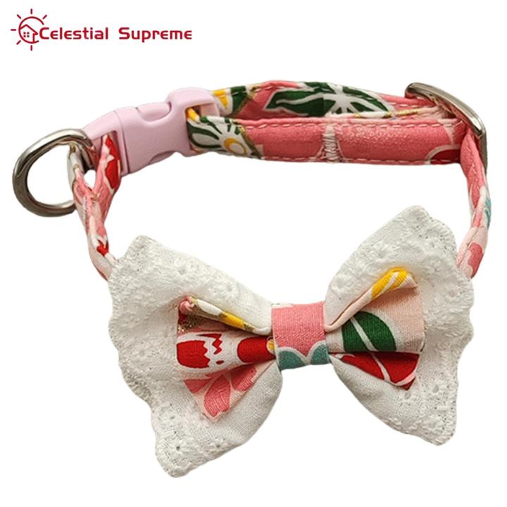 Bow-knot Collar Japanese Style Decorative Pet Collar with Safety Buckle