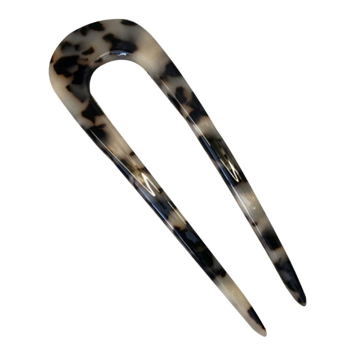 【LuxeGlow】U Shaped Hair Pin Fork Sticks 2 Prong Acetate Tortoise Shell Hairpin Chignon Pin D0JE