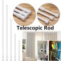 Multi Purpose Adjustable Extendable Sticks Free Punching Telescopic Rod Curtain Rail Pole Loaded Hanger Bathroom Wardrobe Balcony Shelf. 