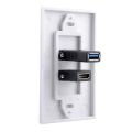 3X 2Port HDMI+USB 3.0 Female Wall Face Plate Panel Outlet Socket Extender White. 