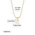 Asuwish A-Z Alphabet Gold Plated Stainless Steel Pendant Necklace for Wo men Snake Chain Initial Letter Clavicle Necklaces Collar Jewelry. 