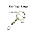 Key Tag Ring with Chain, 50 Pcs, Stainless High Quality Original Metal, Diameter 2 cm/ Thickness 1 cm. 
