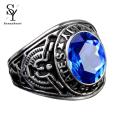 Sunny Ring Punk Oval Shape Rhinestone Inlaid Punk Classic Ring for Party. 