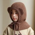 New Cute Big Eyes Pullover Cap Warm Windproof Ear Protection Hat Coldproof Neck Warmer Autumn and Winter. 