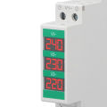3 Phase AC Voltmeter Din Rail Mount LCD Digital Display Voltage Meter 60-450V. 