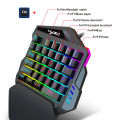 HXSJ One Handed RGB Rainow Gaming Keyboard with Mouse for PC 35 Keys LED Backlight + Wired Gaming Mouse with Breathing Light 5500 DPI 7 Button Keyboard and Mouse Combo. 