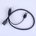 USB3.0 Mobile Hard Disk Data Cable Connection Cable Dual-head USB To Micro-b With Auxiliary Power Supply. 