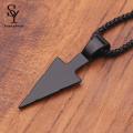 Sunnyheart Male Necklace Stainless Steel Spearhead Charm Male Necklace. 