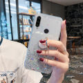 Casinglee for Huawei Y6P case Shiny Ring Glitter Soft Transparent Holder Stand Back cover with String for Huawei Y6P Phone cases cover Stars Moon Girls For girls and Boys. 