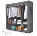 4 Door Storage Wardrobe Foldable and Movable Cloth/Fabric Wardrobe with Zip Up Collapsible Cupboard. 