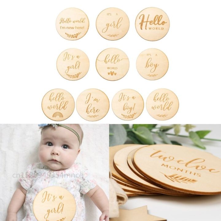 Wooden Baby Milestone Card Monthly Growth Recording Baby Birth ...