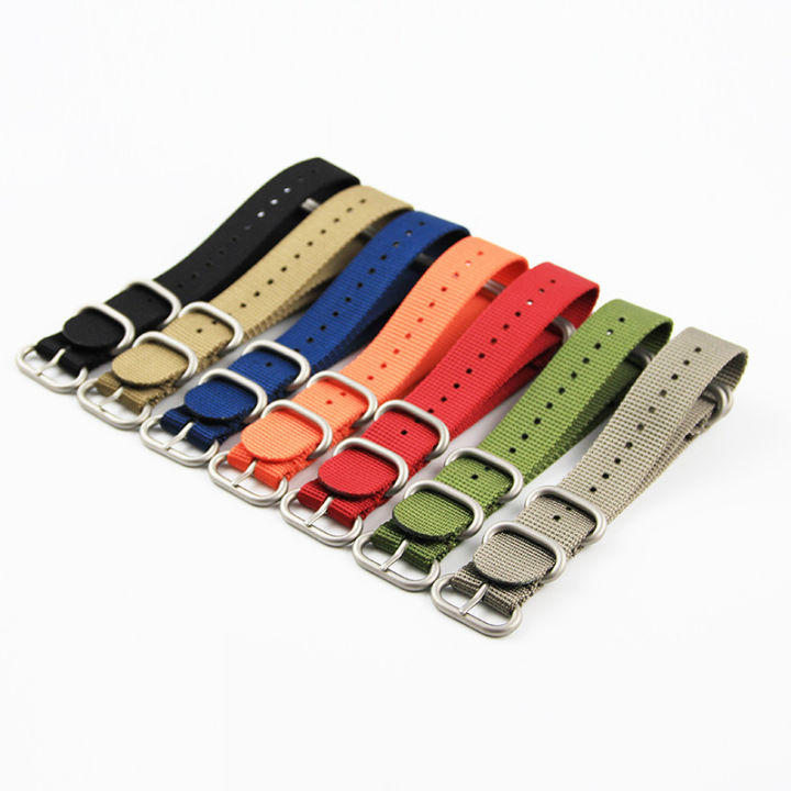 Nylon Watchband Fixed Fashion ATO NATO Thick and Soft Waterproof and Sweat-Proof Silver Steel Wire Woven