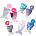 Yfashion Kids Coin Purse Children's Crossbody Small Bag Fish Tail Design Sequins Hanging Rope Coin Bag As Perfect Gift. 