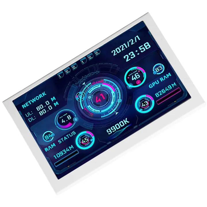 5in Computer Temp Monitor IPS USB Mini Screen PC Sensor Panel Display ...
