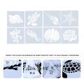 Chaoshihui 8pcs Painting Stencils Set Sea Animal Pattern Drawing Template DIY Hollow out Stencil. 