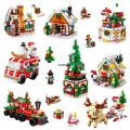Make DIY IY Handmade House Model D Educational Christmas Christmas Building Blocks Set Assemble Mini House Mini Building Blocks Toy Christmas Gifts. 