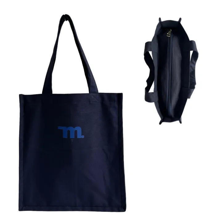 Heavy Duty Brown Eco Friendly Large Canvas Tote Bag with Zipper - 14.5 inches (L) * 3 inches (W) * 16 inches (H) - Holds up to 15kg