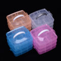 3 Layers 18 Compartments Plastic Embroidery Floss Storage Box Floss Bobbins Beads Storage Organizer Diy Cross Stitch Sewing Tool. 
