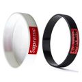 One Free Size Rubber Stretchable Supreme Wristband Bracelet For Men Events Party Sports & Daily Wear (Black, Black & White Mix Color ). 