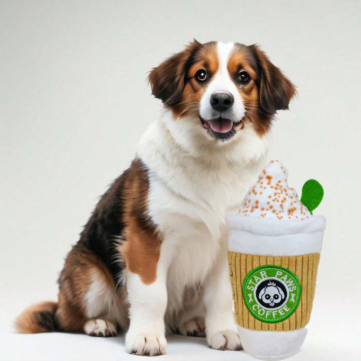 Lovely Starbuck Coffee Cup Pet Squeaky Toys Parody Dog Plush Toy