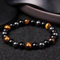 Obsidian Tiger Eye Hematite Bracelet Triple Protection Jewelry Bangle T1M0. 