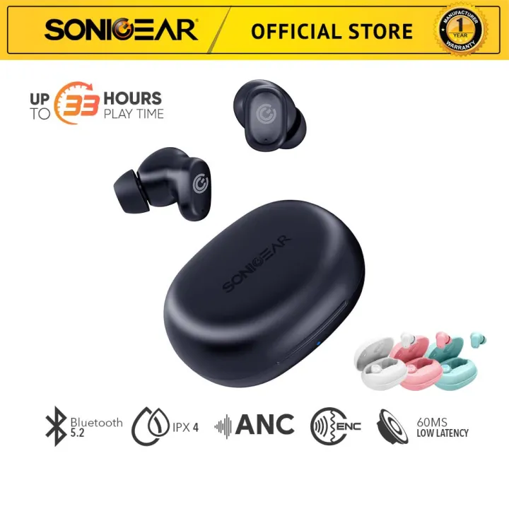 SONICGEAR TWS 16 ANC BLUETOOTH IPX 4 WIRELESS STEREO EARBUDS