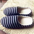 Women\'s Men\'s Winter Striped Warm Soft Anti-Slip  Indoor Shoes Home Slippers. 
