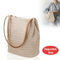 Fashion Women Bucket Bag Straw Bags Woven Shoulder Bag Handbag Crossbody Bag Leisure Style Suitable for Casual Summer. 