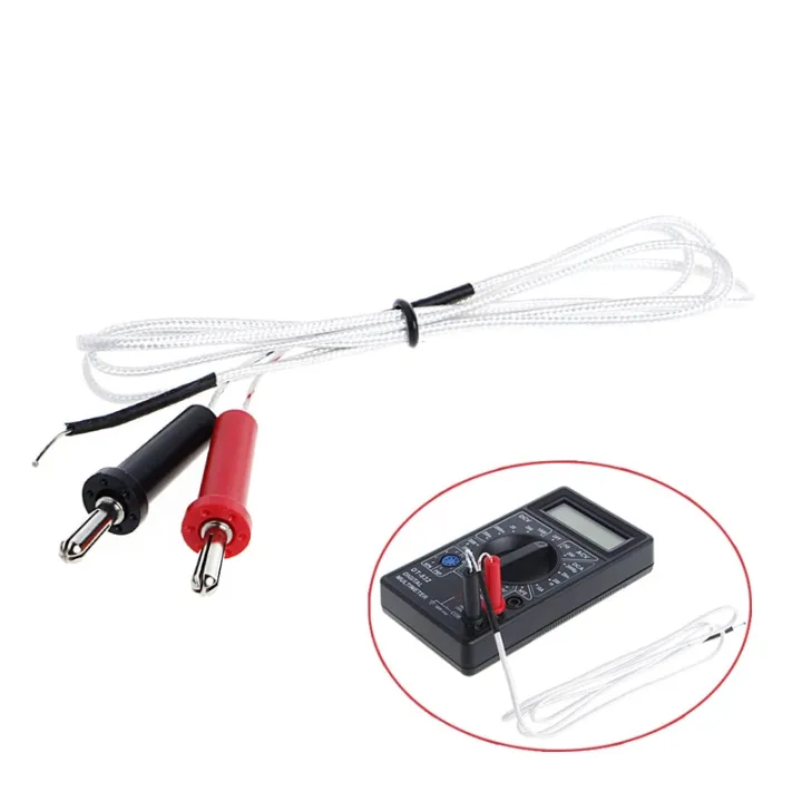 Multimeter Temperature Probe, TP-01A K-type Temperature Humidity Thermocouple Sensor Probe 100cm -50°