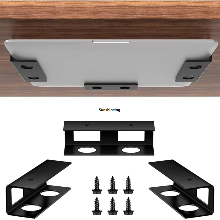 Screw%20Mount%20Computer%20Stand%20for%20Underdesk%20Notebook%20Space%20Saving%20Under%20Desk%20Laptop%20Sturdy%20Screw%20Gold%20Storage%20Box%20Metal%20Frame%20Laptop%20Desk%20Undershelf%20Notebook%20-%20Image%202