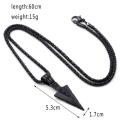 Men's Black Long Necklace with Arrow Pendant Hip Hop and Punk Rock Chain Jewelry. 