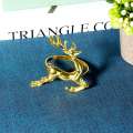 12Pcs Christmas Elk Deer Napkin Rings Gold Alloy Napkin Buckle Napkin Ring Holder Hotel Restaurant Wedding Party Dinner Table Decoration. 