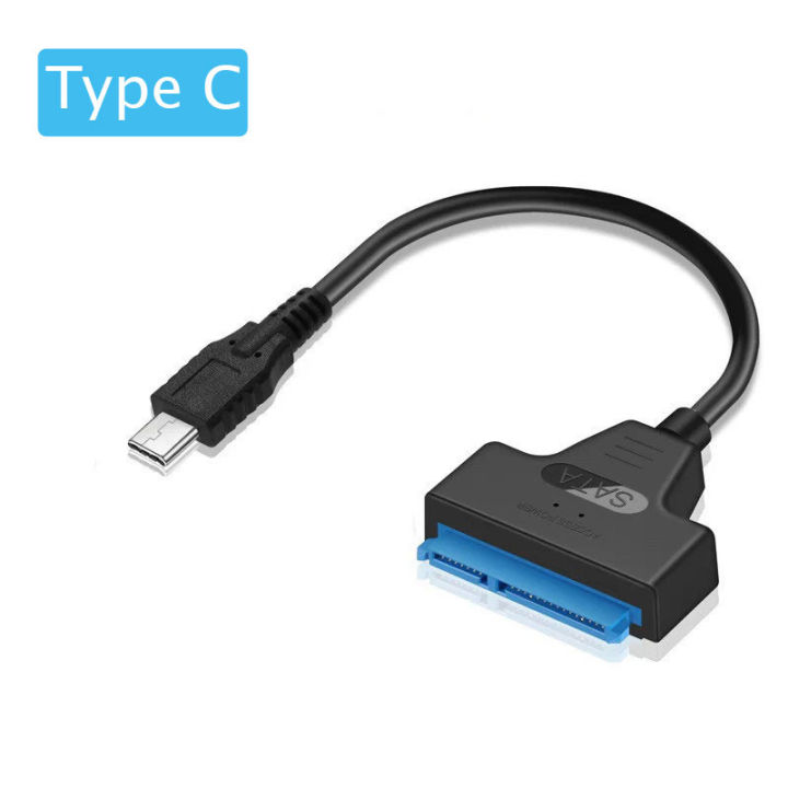 SATA to Type C/ 2.0 Cable Up to 6 Gbps for 2.5 Inch External HDD SSD Hard Drive SATA 3 22 Pin Adapter USB 3.0 to Sata III Cord