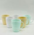 Premium Quality 6 Pieces 450ml Plastic Coffee/Tea Cup / Plastic coffee cup, with handle, BPA-free, 3colors, reusable plastic cup (dishwasher safe). 