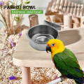 3-Piece Bird Feeder Cup Stainless Steel Parrot Feeder Cup Animal Cage Water Food Bowl S. 