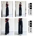 Gray Overalls Women's Summer Thin High Waist Loose Parachute Pants Casual Wide Leg Pants Quick-Drying American Sports Pants. 