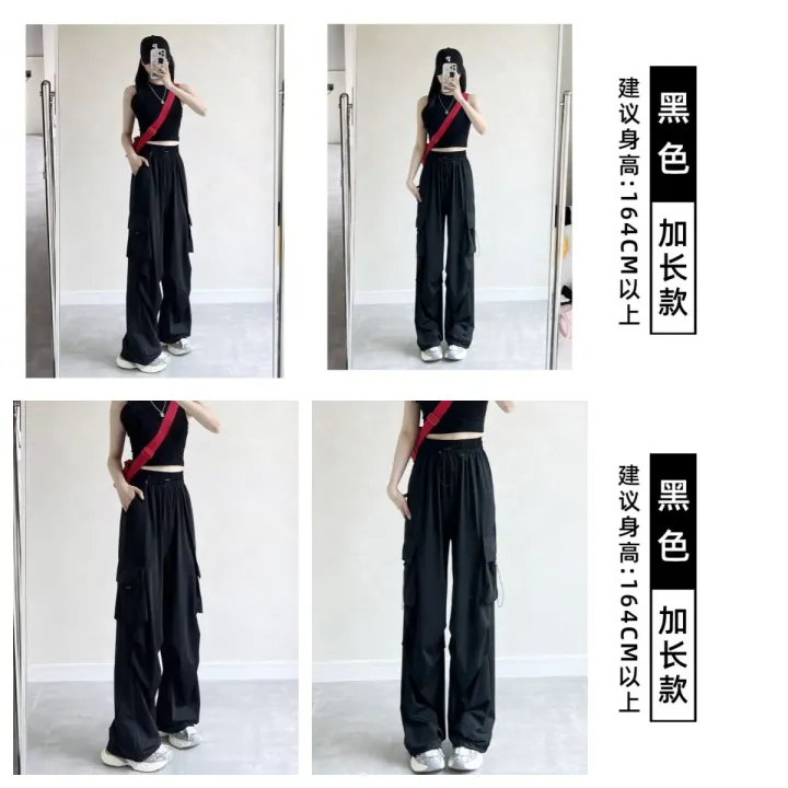 Gray%20Overalls%20Women's%20Summer%20Thin%20High%20Waist%20Loose%20Parachute%20Pants%20Casual%20Wide%20Leg%20Pants%20Quick-Drying%20American%20Sports%20Pants%20-%20Image%209