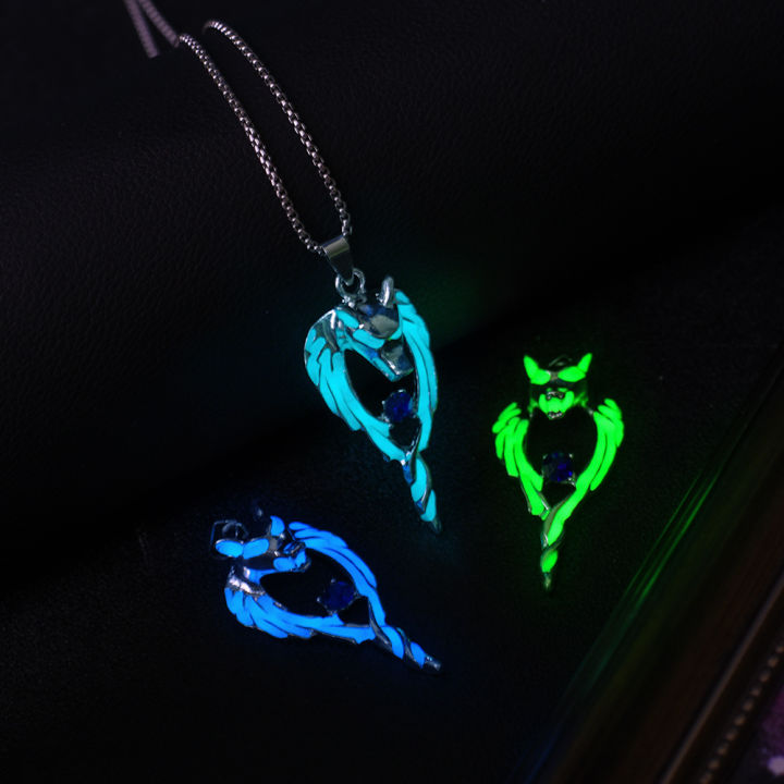 1/3Pcs Fashionable Retro Hip-hop Necklace Creative Luminous Necklace Men Cool Totem Pendant Chain Male Accessory