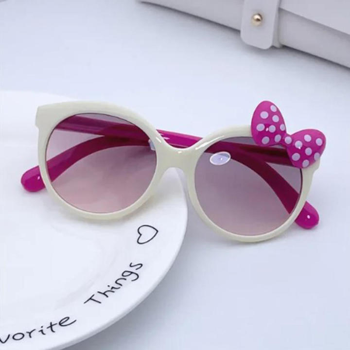 Gradient Kids Sunglasses Lovely UV400 Protection Bowknot Children Eyewear Shiny Bow tie glasses for Sun Protection Outdoor Wear Child Accessories Beach Accessory Stylish Eyewear